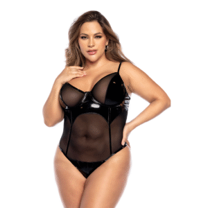 Body Con Varilla Negro Brillante - Image 1