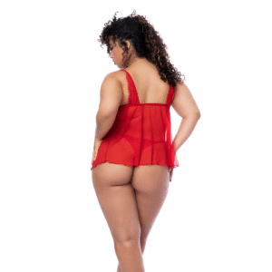 Babydoll En Encaje Eyelash Y Tul Stretch - Image 2