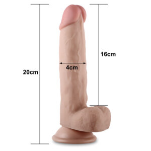 7.5" SLIDING SKIN DUAL LAYER DONG FLESH - Image 9